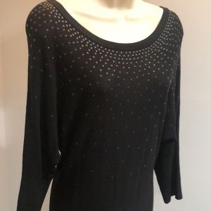 Cache black studded sweater